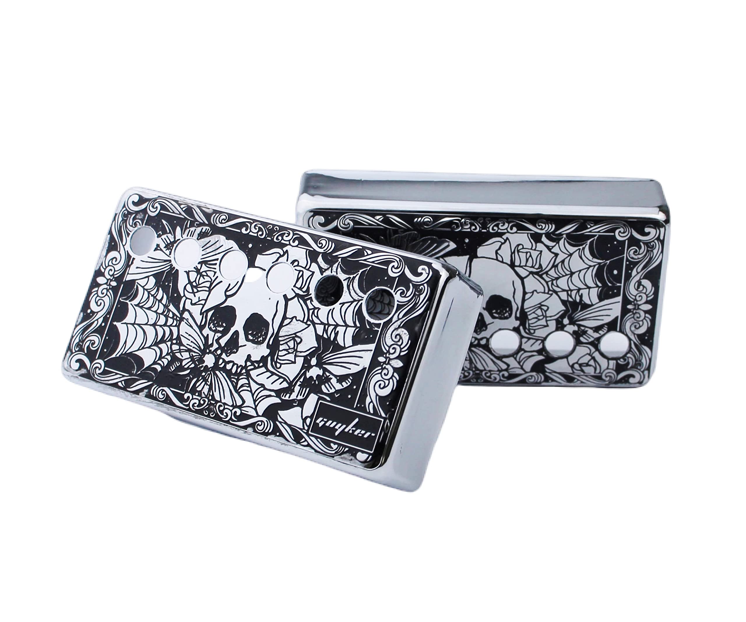 Guyker Humbucker Pickup Cover (50mm/52mm Pole Spacing) - Cupronickel Bridge and Neck Pickups Frame Set Replacement Parts for Les